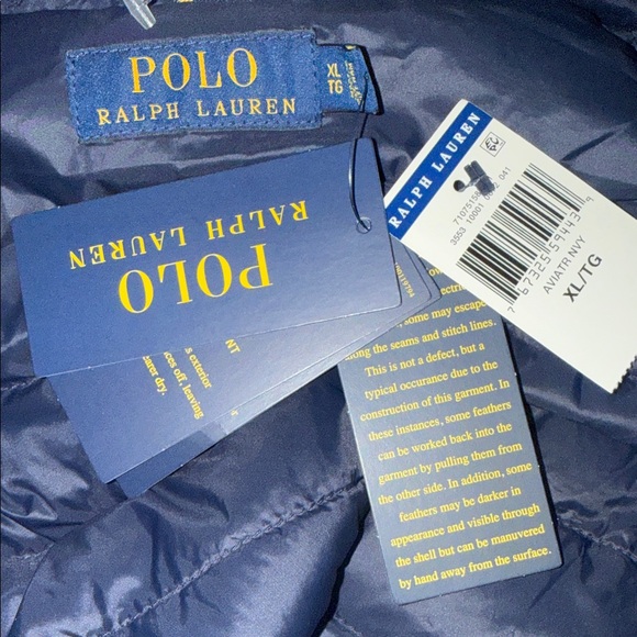 NWT Polo Ralph Lauren Terra Nylon Duck Down Puffer Vest Aviator Blue Men’s Sz XL - Picture 6 of 9